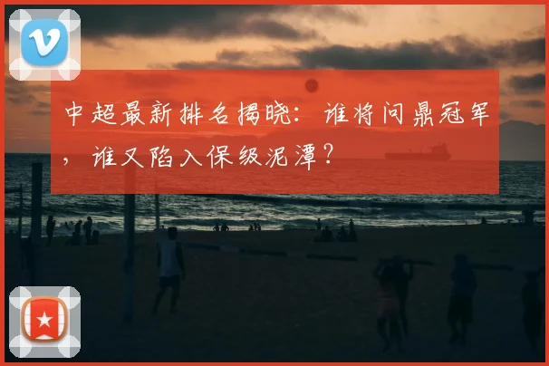 中超最新排名揭晓：谁将问鼎冠军，谁又陷入保级泥潭？